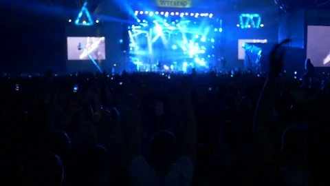 Rock Concert Crowd Stock Footage 77167043