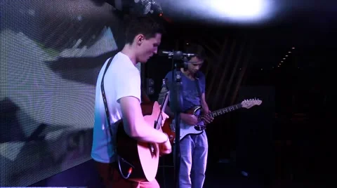 At the rock concert. Stable camera for 5 seconds and then -  flying (Steadicam) Video stock 45734803