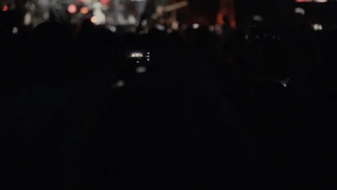 Rock concert view from the audience Stock Footage