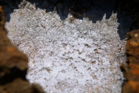 Rock covered in a layer of fresh salt Stock Photos