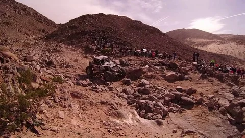 Rock crawl in the desert Stock Footage 77580585