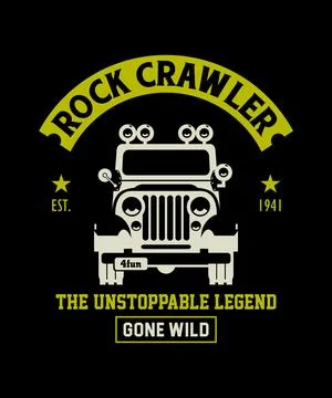 Rock crawler gone wild Stock Illustration