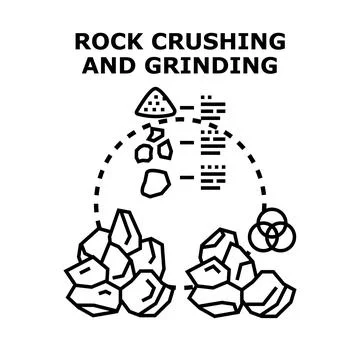 Rock crushing grinding aggregate processing vector concept Stock Illustration