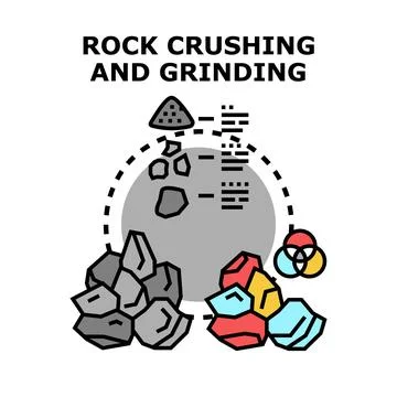 Rock crushing grinding aggregate processing vector concept Stock Illustration