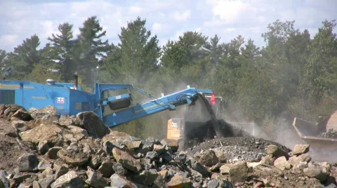 Rock Crushing Machine Construction Equipment Stock Footage 264290