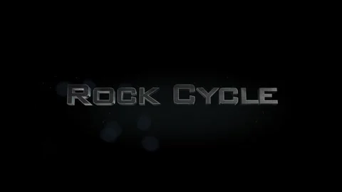Rock Cycle title metal text on black alpha channel background Stock Footage 296219927