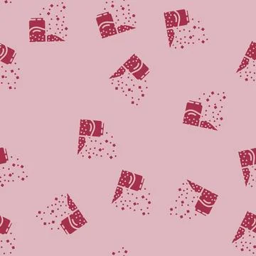 Rock disco party glyph vector seamless pattern Stock Illustration