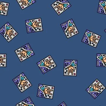 Rock disco party vector seamless pattern Illustrazione stock