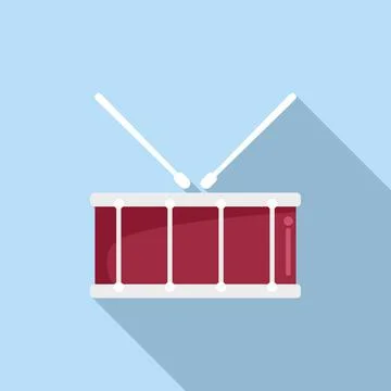 Rock drum icon flat vector. Kit instrument イラスト素材