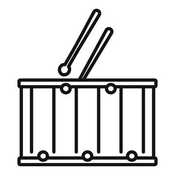 Rock drum icon outline vector. Kit instrument イラスト素材