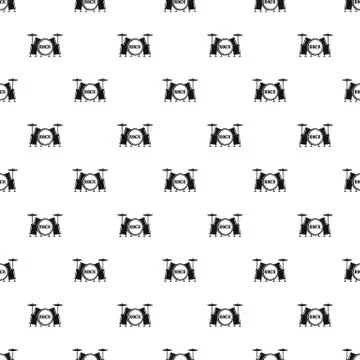 Rock drums pattern seamless vector Stock Illustration