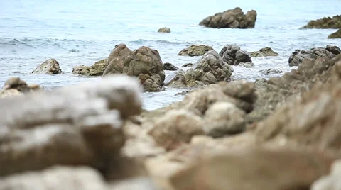 Rock erosion on the shore Video stock 31824569