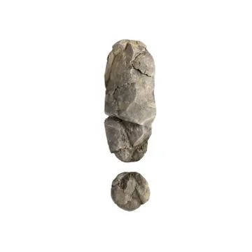 Rock exclamation point - 3d boulder symbol - Suitable for nature, ecology or  Stock Illustration