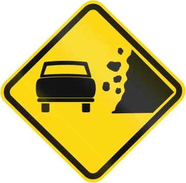 Rock fall warning sign used in Brazil Stock Illustration