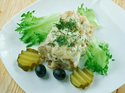 Rock fish  baked Stock Photos