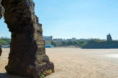Rock formation at the ballybunion cliffs Stock Photos