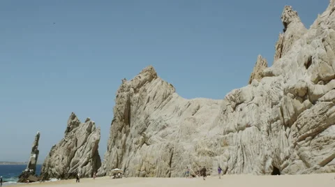 Rock formation on beach Stock Footage 45509710