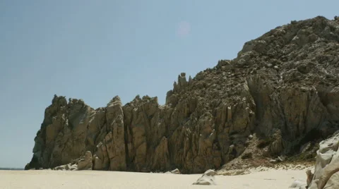 Rock formation on beach Stock Footage 45510196