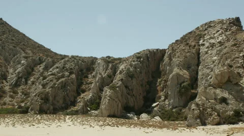 Rock formation on beach Stock Footage 45510434