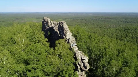 Rock formation in the forest. Ural mountains. Stock Footage 120255251