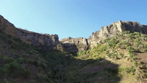 Rock formation in Isalo national park ,Madagascar, Aerial view ,4K footage Stock Footage 231195553