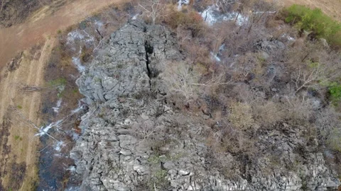 Rock formation with a lunar-like appearance. Video stock 317453922