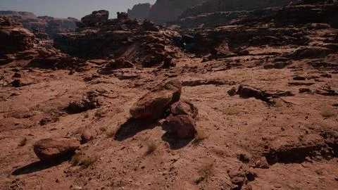 A rock formation in the middle of a desert Stock Illustration
