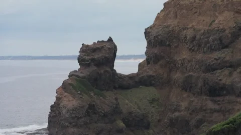 Rock formation on side of cliff Stock Footage 295079976