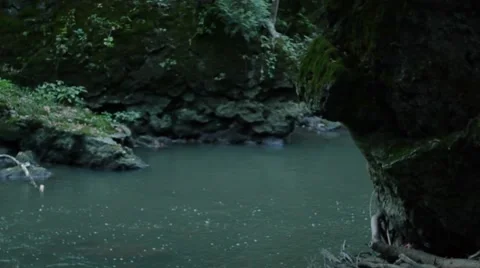 Rock Formation in Water Stock Footage 47626987