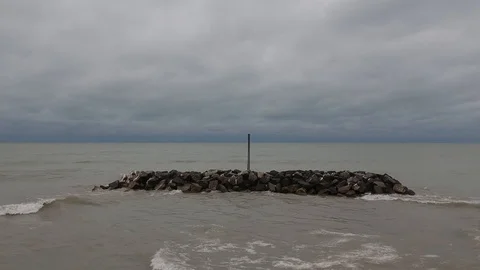 Rock formation in the water Stock Footage 91780182