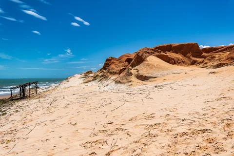 The rock formations at Canoa Quebrada Beach at Canoa Quebrada, state of Ceara Photos