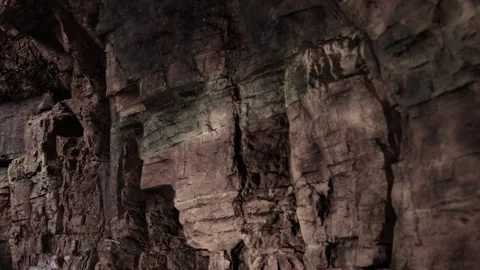 Rock formations in a cave showing various textures and colors Stock Footage 343568481