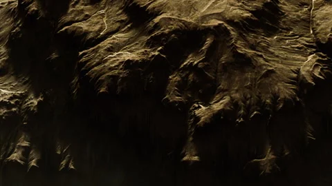 Rock formations in a cave with uneven surfaces and shadows Stock Footage 345013752