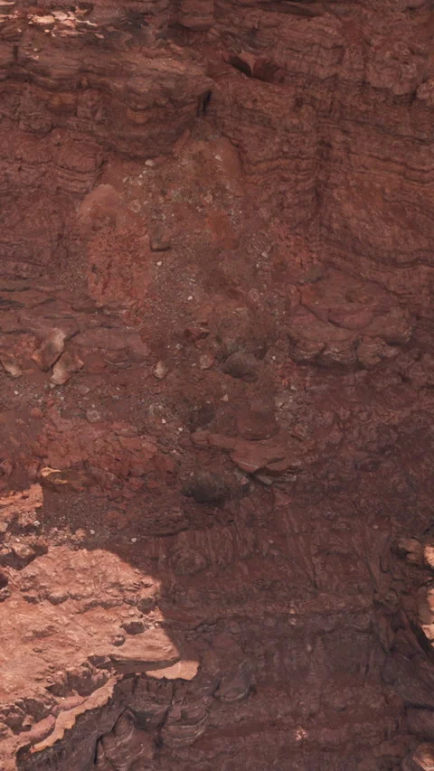 Rock formations in a dry canyon during the day Stock Footage 346758850