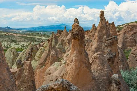 Rock formations in the form of bizarre forms created by nature in the Devrent Stock Photos