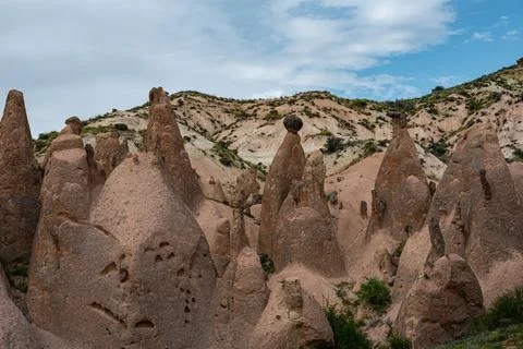 Rock formations in the form of bizarre forms created by nature in the Devrent Stock Photos