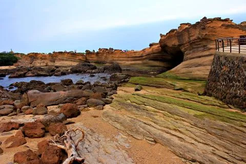 Rock formations on geopark Stock Photos