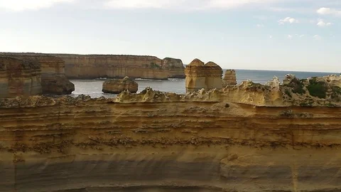 Rock formations at Great Ocean Road Stock Footage 72159581