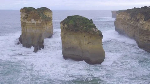 Rock formations inside Loch Ard Gorge Stock Footage 83871358