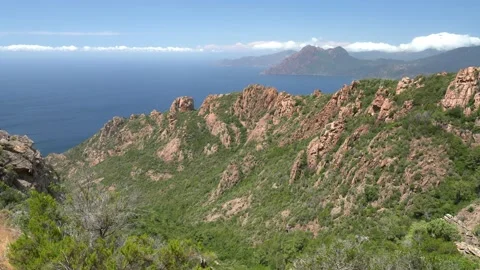 Rock formations known as Calanques de Piana. Corse, France. Stockbeeldmateriaal 229574388