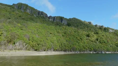 Rock Formations with Lake Below Stock Footage 251505336