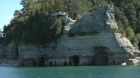 Rock formations by lake Видео 12019711