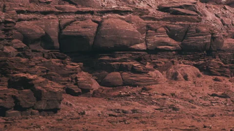 Rock formations on Mars captured by a rover during exploration Stock Footage 343545693