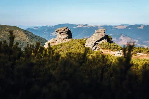 Rock Formations in Mountain Landscape Stock Photos