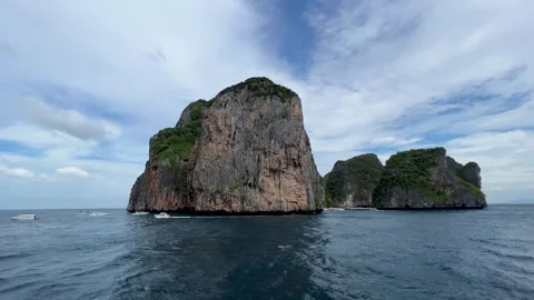 Rock Formations Near Phi Phi Island, Thailand Stock Footage 259854239