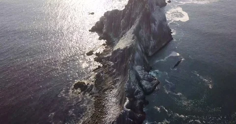 Rock formations in the Ocean Stock Footage 96653210