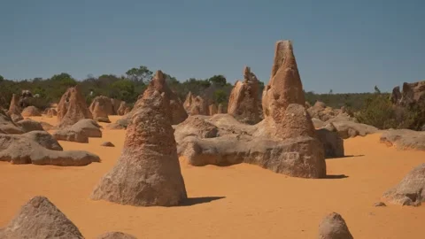 Rock Formations at Pinnacles Desert Stock Footage 315988098
