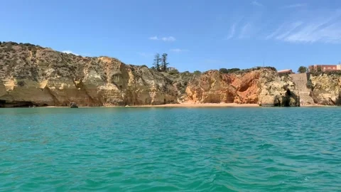 Rock formations in Ponta da Piedade Lagos Portugal Stock Footage 107623892