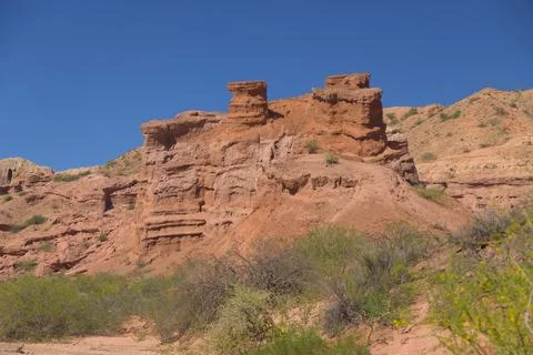 The rock formations of the Quebrada De Las Conchas, Argentina Stock Photos
