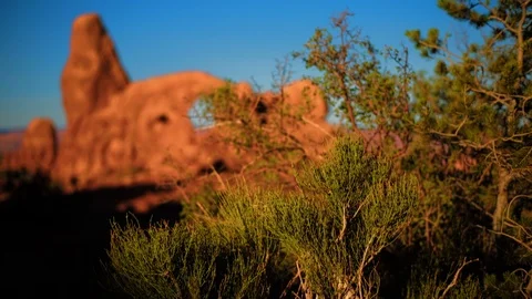 Rock formations in a remote desert landscape. Stock Footage 88342492